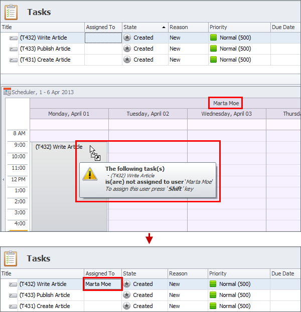 assign task by scheduling