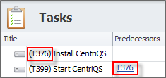 task dependency predecessors column