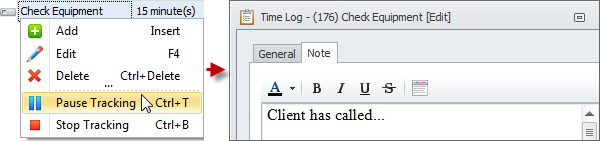 When user pauses or stops tracking the task When user pauses or stops tracking the task