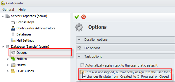 task auto assignment option